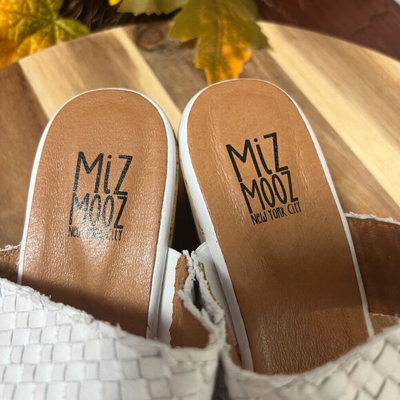 Miz Mooz GENNA Woven Heeled Sandals 40W / 9-9.5W in White Leather - Picture 5 of 11